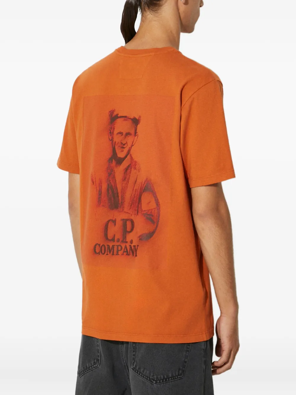 C.P. Company T-shirt met logoprint Oranje
