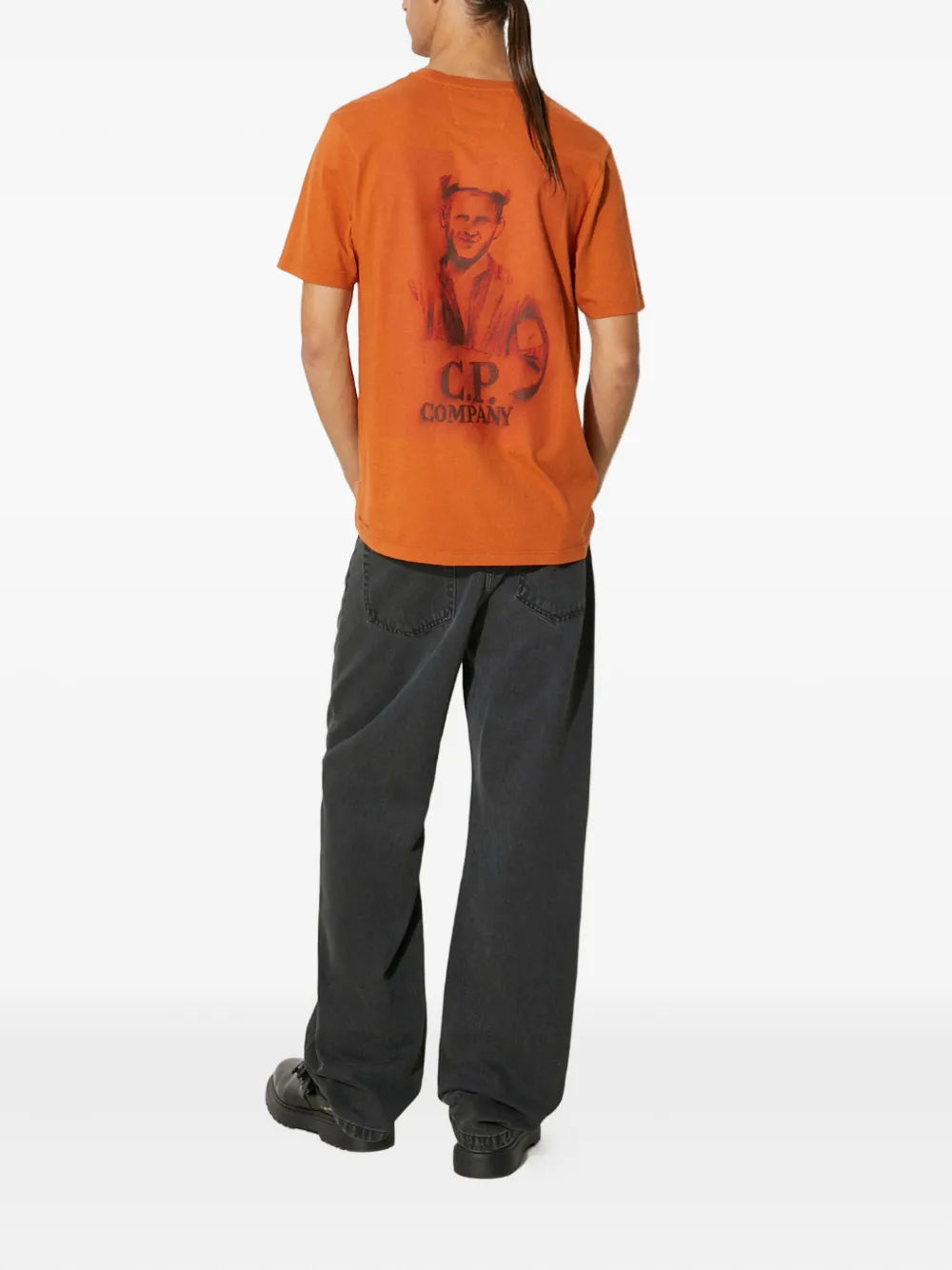 C.P. Company T-shirt met logoprint Oranje