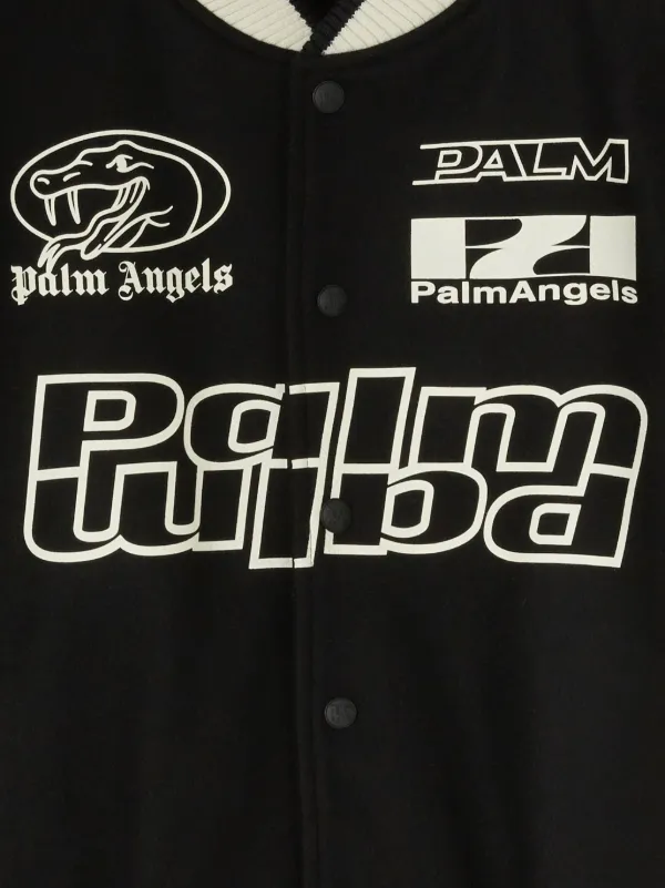 Palm Angels スタジャン Palm Angels snake-print Varsity Jacket | Black | FARFETCH