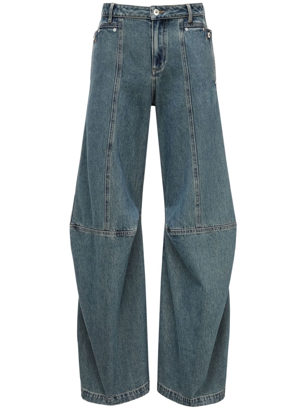 Feng Chen Wang Gedrapeerde cargo jeans Blauw