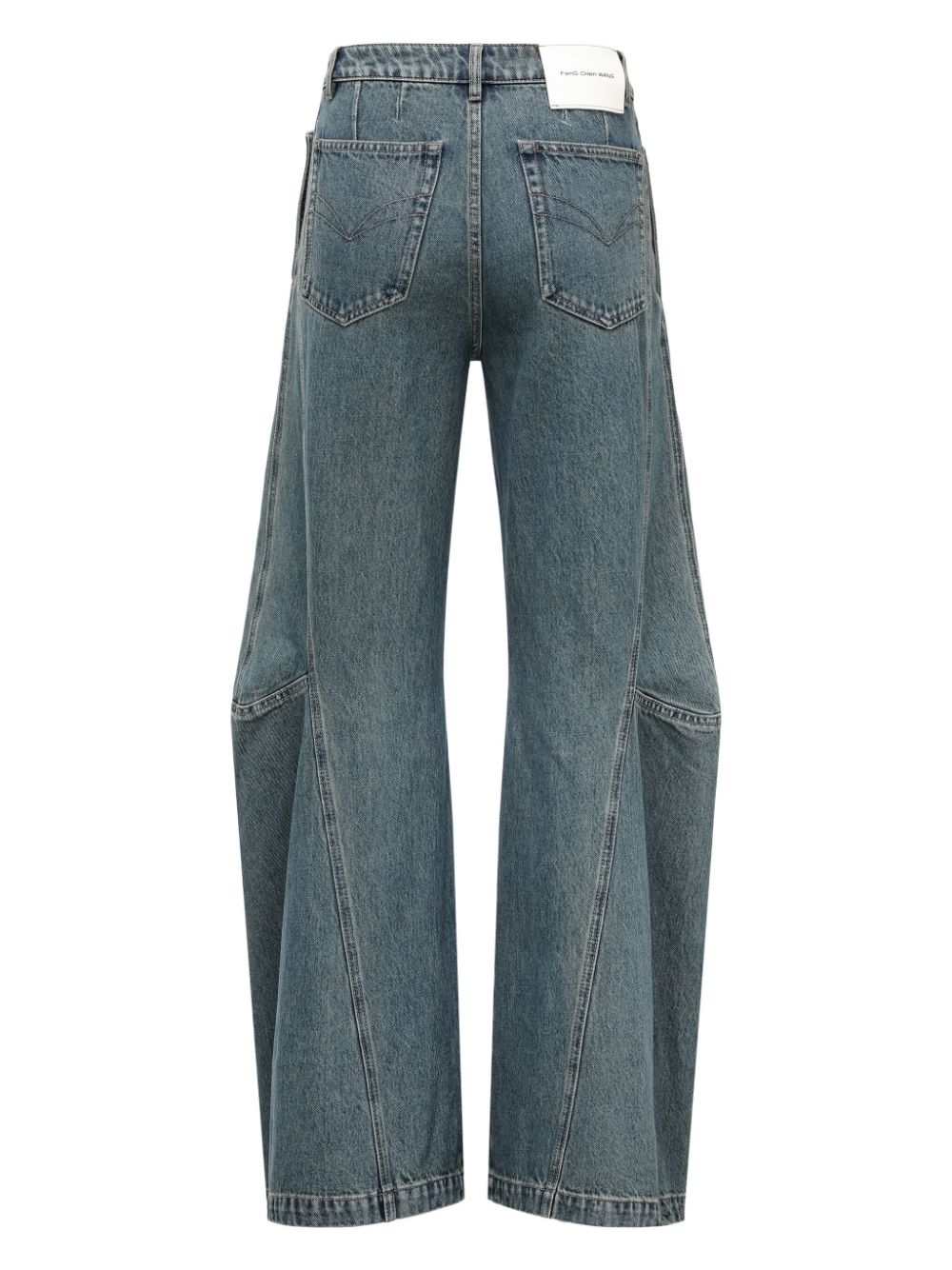 Feng Chen Wang draped cargo jeans Blauw