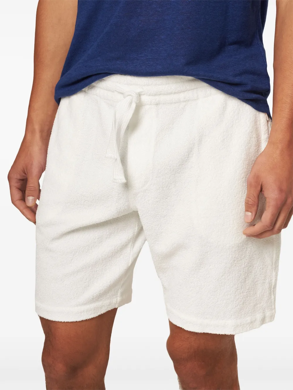 Orlebar Brown Bulldog Buckle Detailed Swim Shorts In Weiss