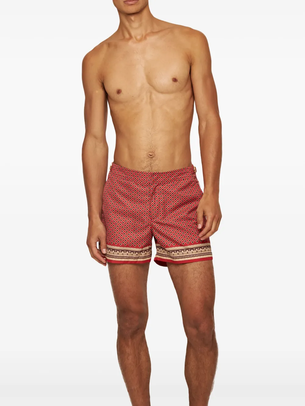 Orlebar Brown Zwembroek meet rits Rood