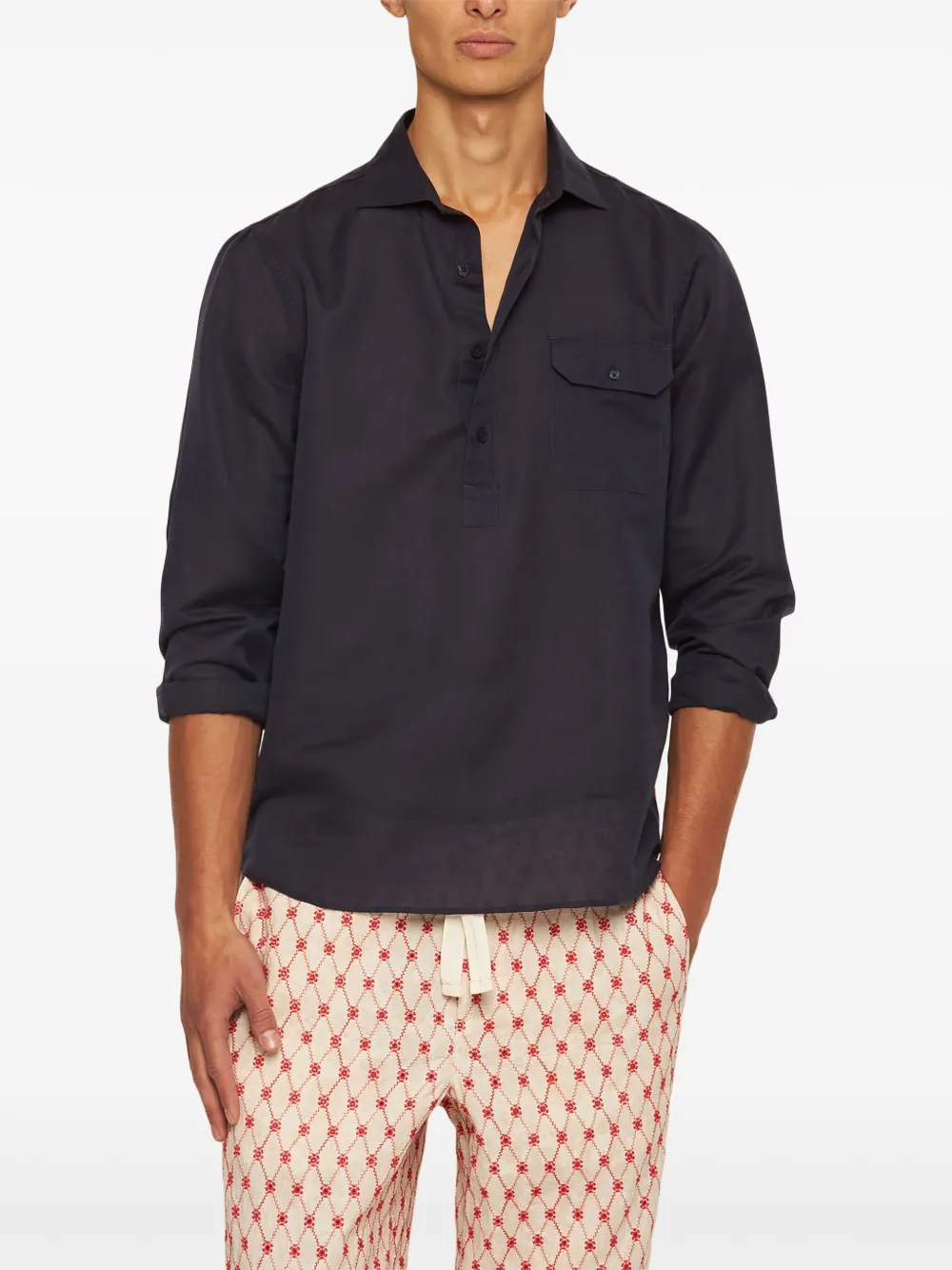 Orlebar Brown Cesare overhemd Blauw