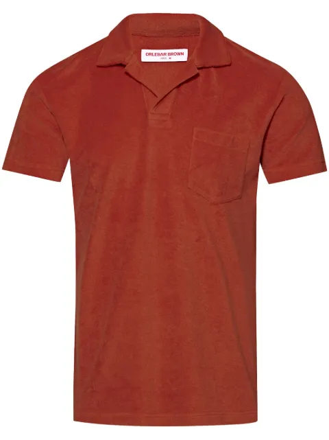 Orlebar Brown playera tipo polo de tejido de rizo