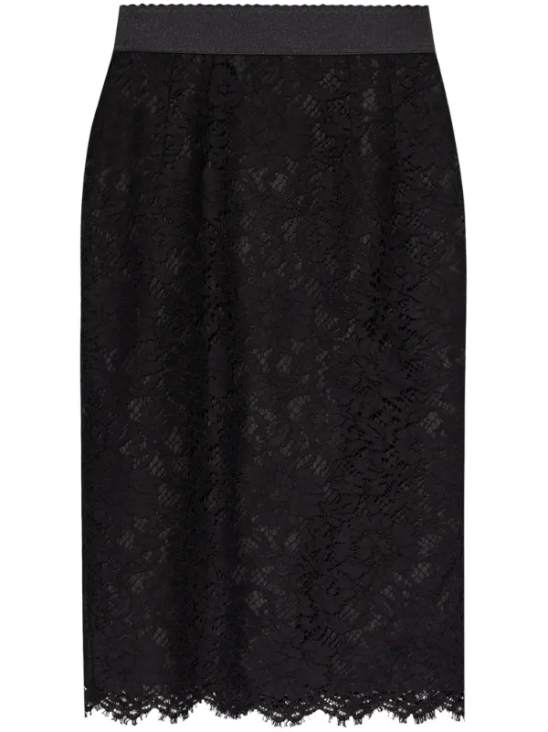 スカート Dolce & Gabbana Lace midi skirt Lace midi skirt in Black for Women | Dolce&Gabbana® US