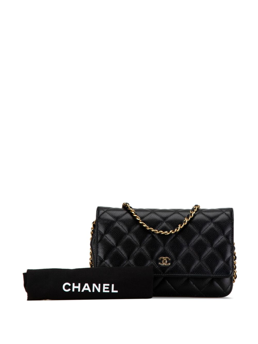 CHANEL 2019 CC Caviar Wallet on Chain crossbody bag Women