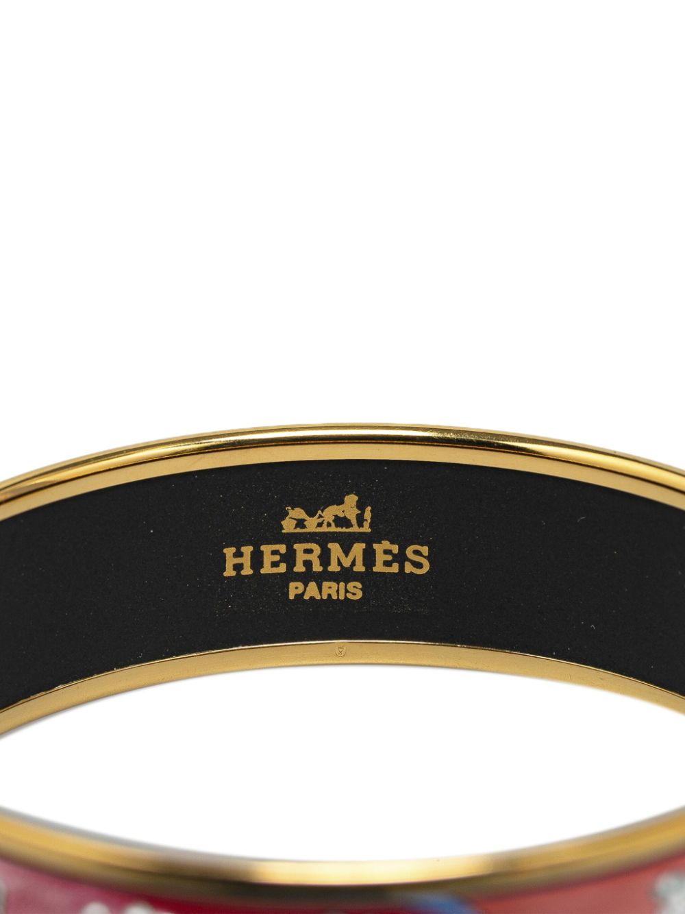 Hermes 20th Century Wide Elephants and Horses Enamel Bangle 65 costume bracelet Women