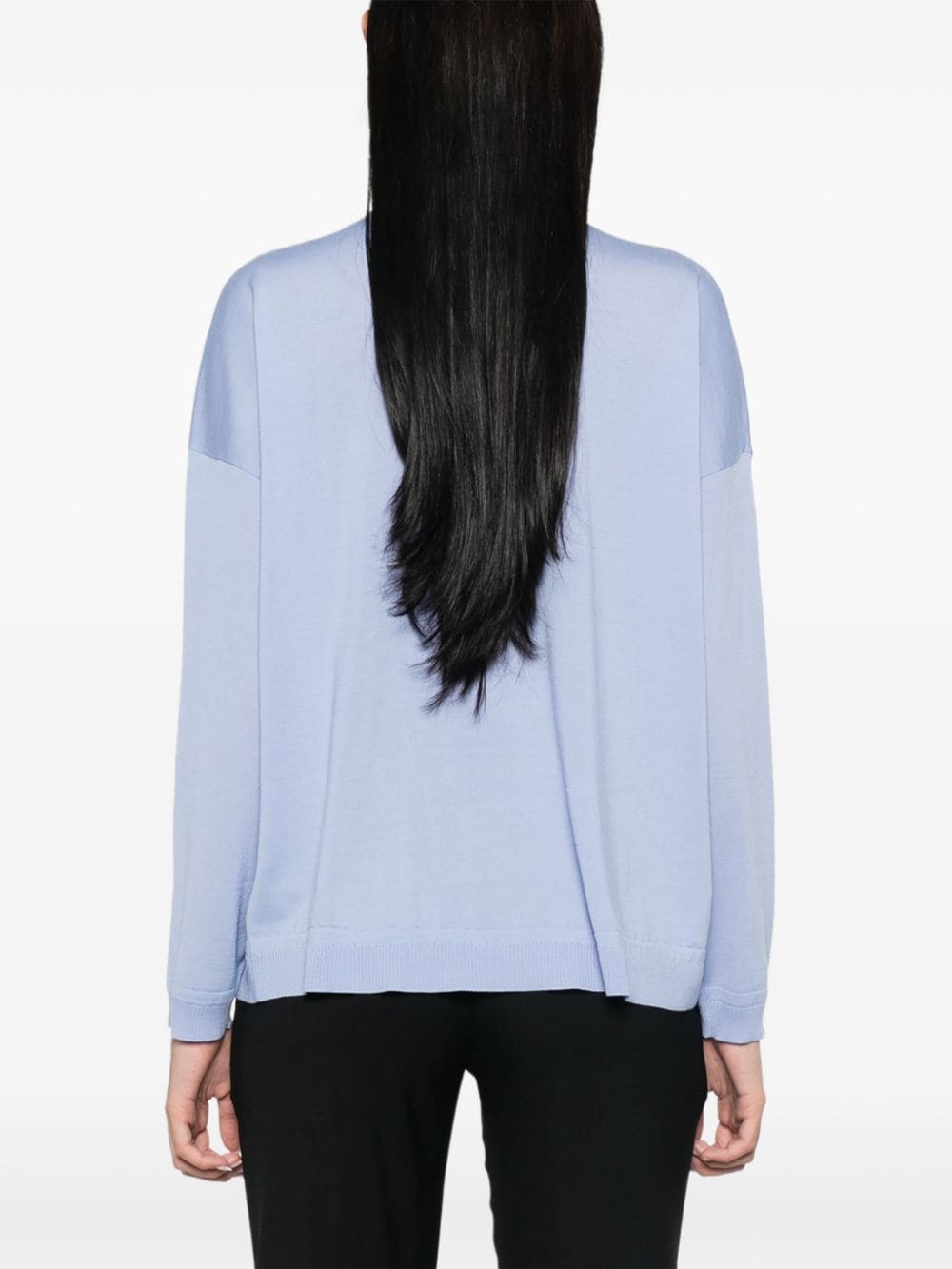 Shop Goes Botanical Merino Wool Sweater In Blue