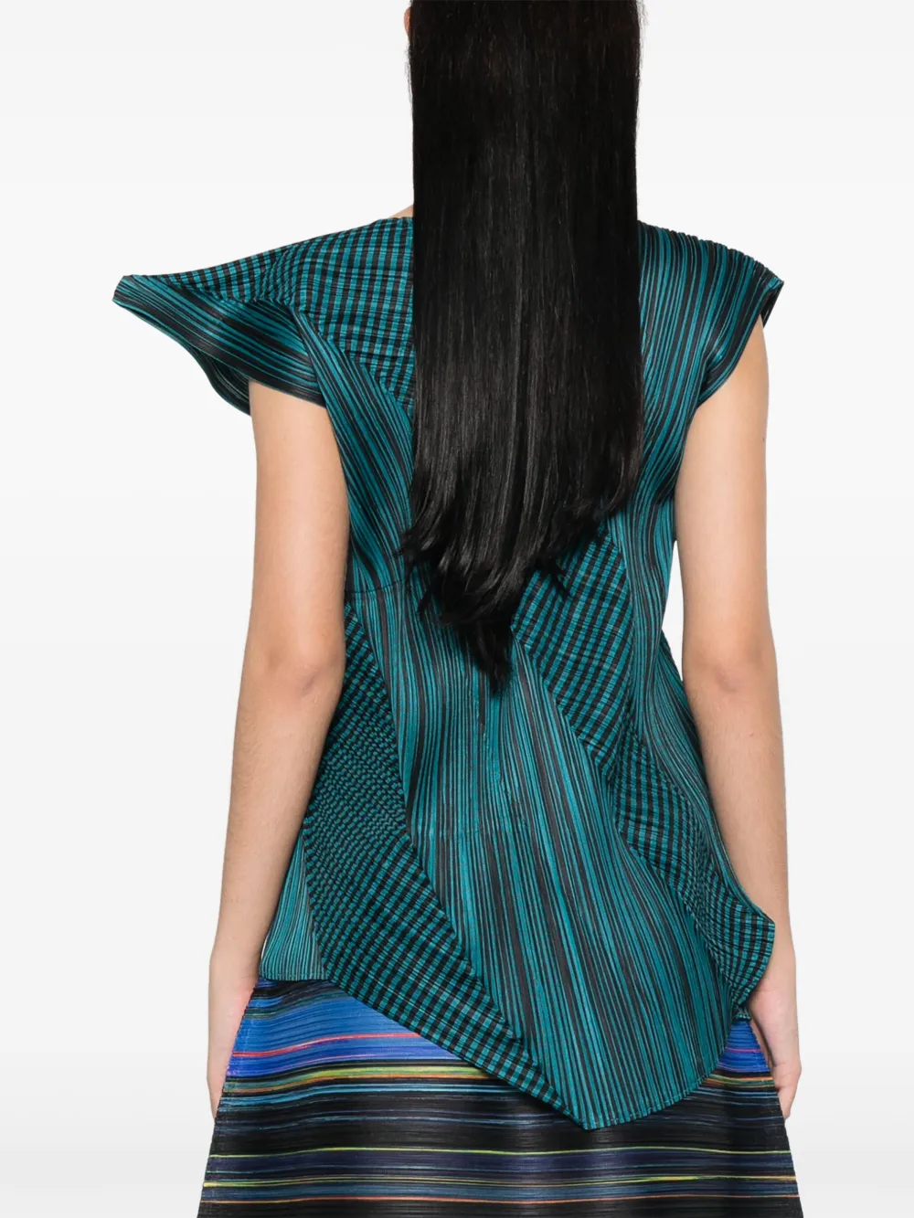 Pleats Please Issey Miyake Top met print Blauw