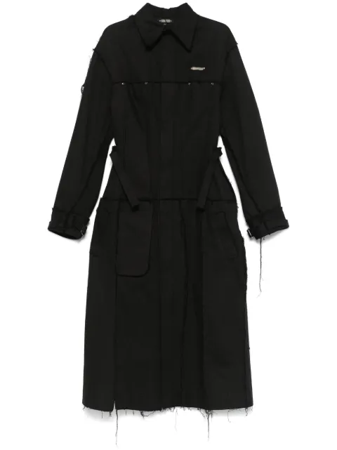 Elena Velez darted denim trench coat