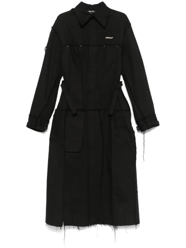 Elena Velez Darted Denim Trench Coat | Black | FARFETCH