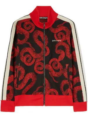 Palm Angels logo-print zip-up Track Jacket | Purple | FARFETCH