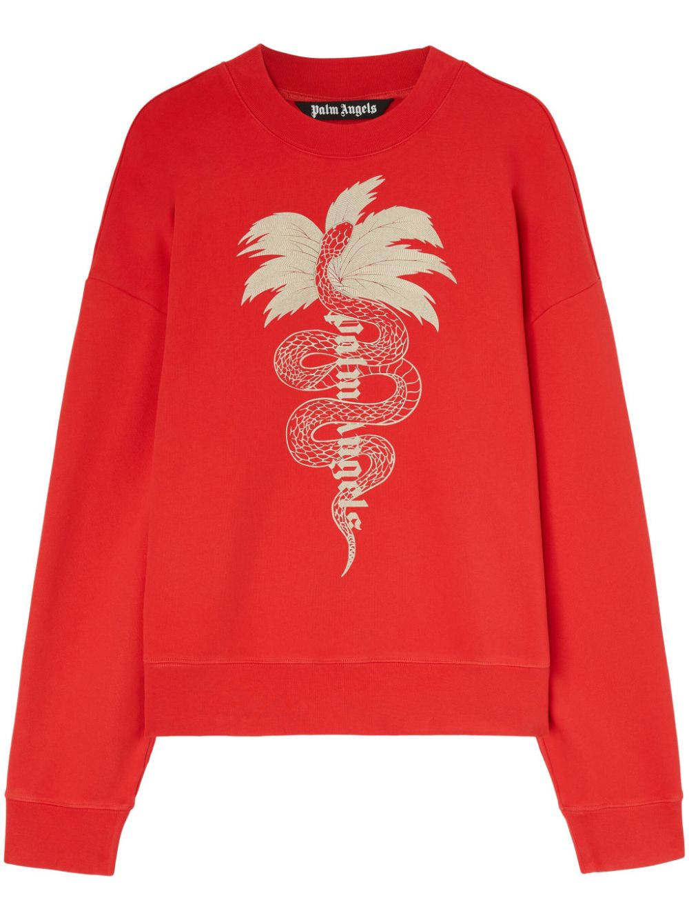 Palm Angels Sweater met geborduurde slang Rood