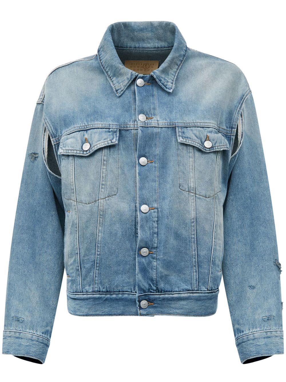 MM6 Maison Margiela Denim jack met stiksel Blauw