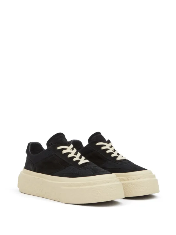 MM6 Maison Margiela Leather Sneakers | Black | FARFETCH