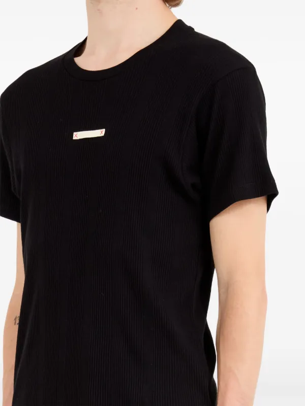 希少【MAISON MARGIELA】ロゴ 4ステッチ Tシャツ 希少カラー】マルジェラ センター刺繍ロゴTシャツ 反転ロゴ 4