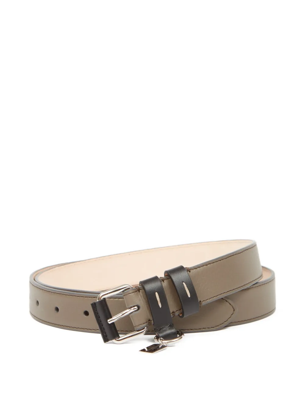 Maison Margiela leather double-buckle belt Bruin