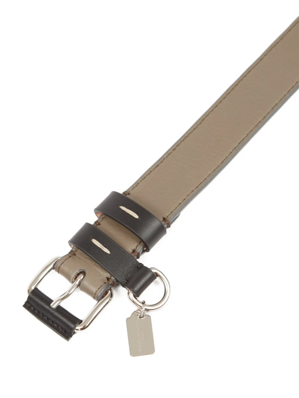 Maison Margiela leather double-buckle belt Bruin