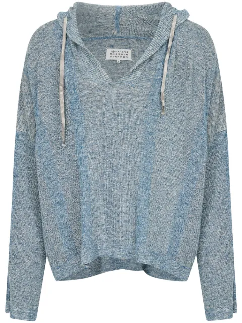 Maison Margiela drawstring hood v-neck sweater 