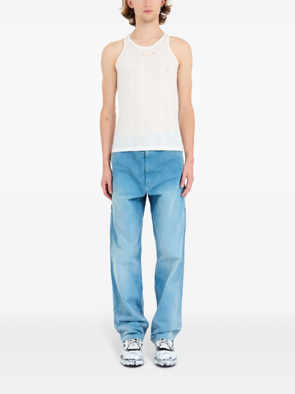 Maison Margiela Ribgebreide top - Wit