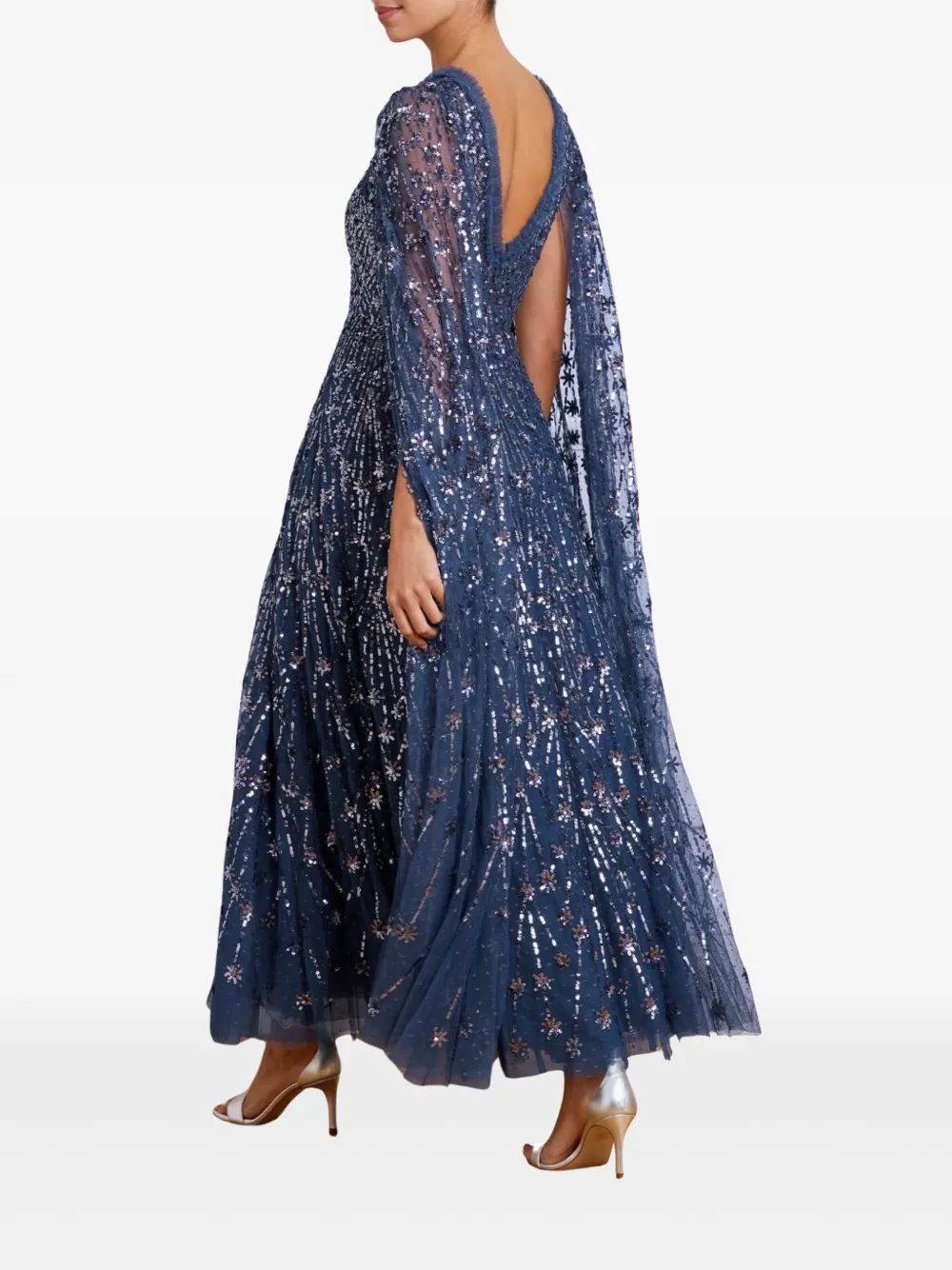 Needle & Thread sequin-embellished gown - Blauw