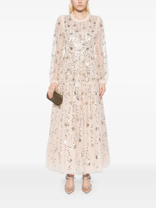 Needle & Thread Shooting Stars long-sleeved Gown | Pink | FARFETCH ID