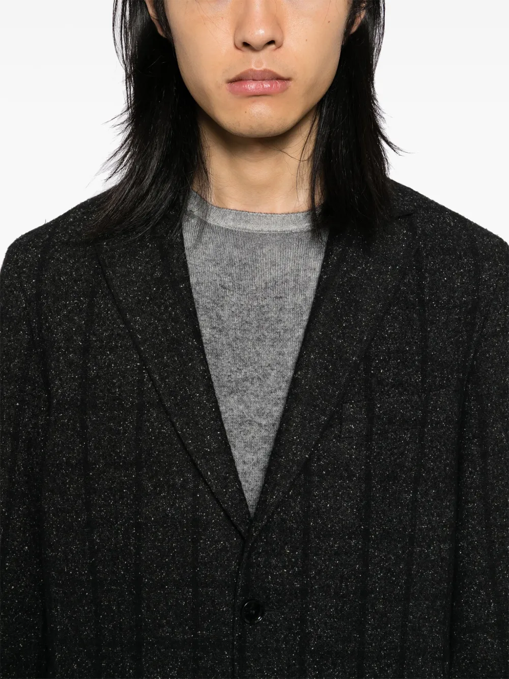 BOSS Gestreepte blazer Zwart
