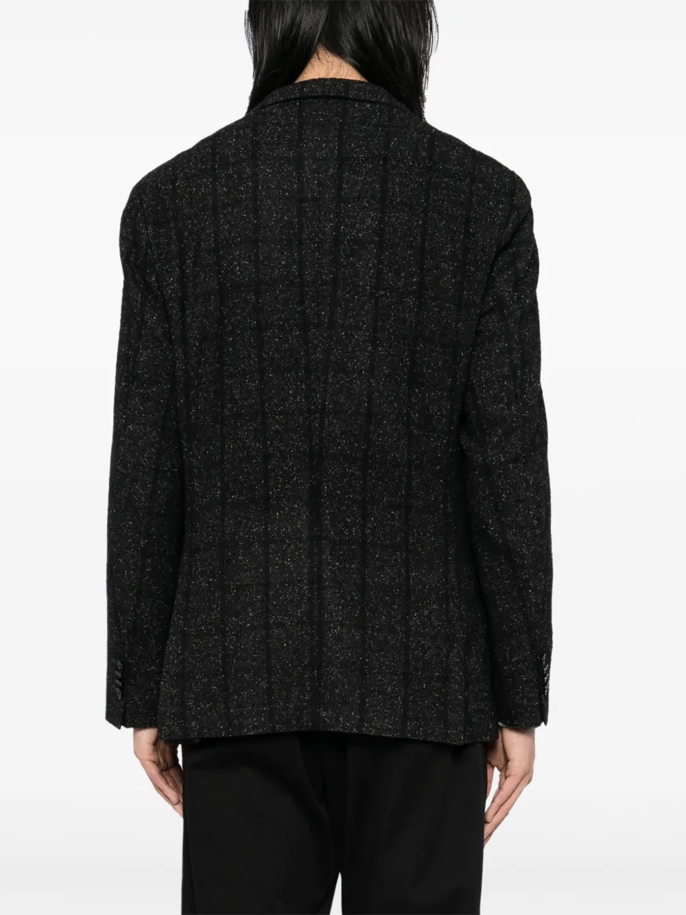 BOSS Gestreepte blazer Zwart