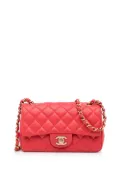 CHANEL Pre-Owned 2019 Mini Classic Lambskin Rectangular Single Flap crossbody bag - Red