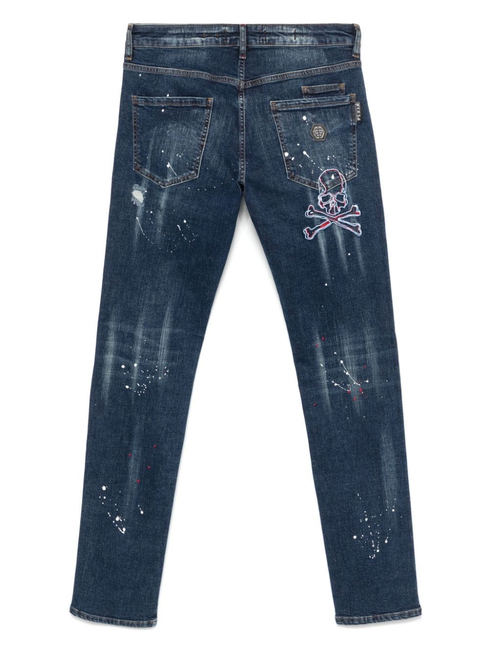 Philipp Plein Jeans met verfspatten Blauw