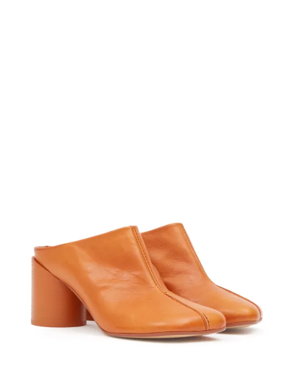 【MM6 MAISON MARGIELA】LEATHER HEEL MULES MM6 Maison Margiela Leather Mules Online | Camargue Fashion