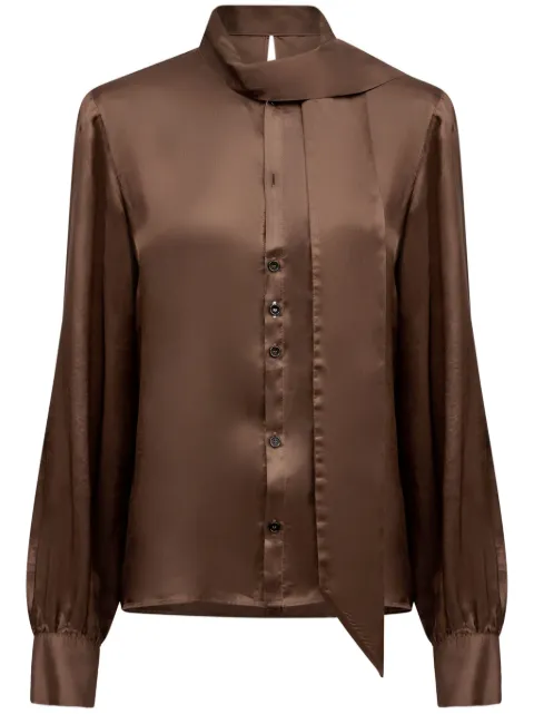 MM6 Maison Margiela camisa satinada con moño en el cuello
