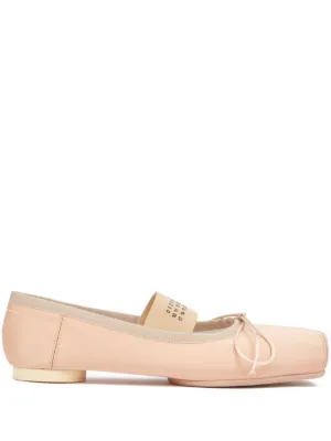 MM6 Maison Margiela Atomic サテン フラットシューズ | ブラック