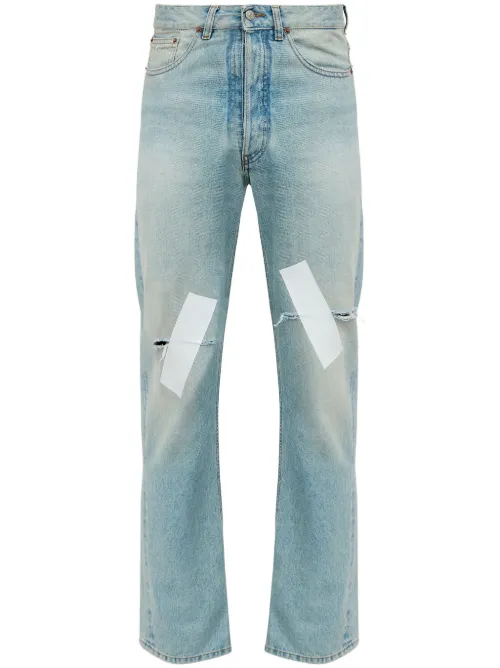 Jean droit à effet usé - MM6 Maison Margiela - Modalova
