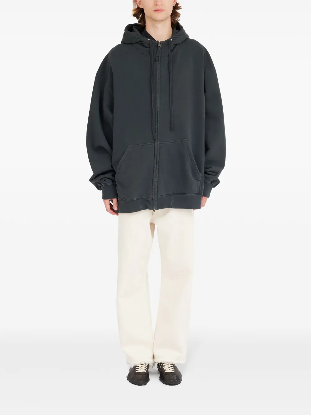 Maison Margiela Hoodie met rits - Zwart