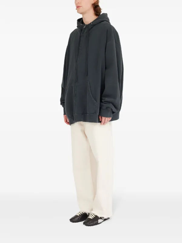 Maison Margiela Zipped Drawstring Hoodie | Black | FARFETCH