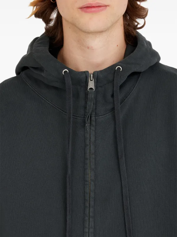 Maison Margiela Zipped Drawstring Hoodie | Black | FARFETCH