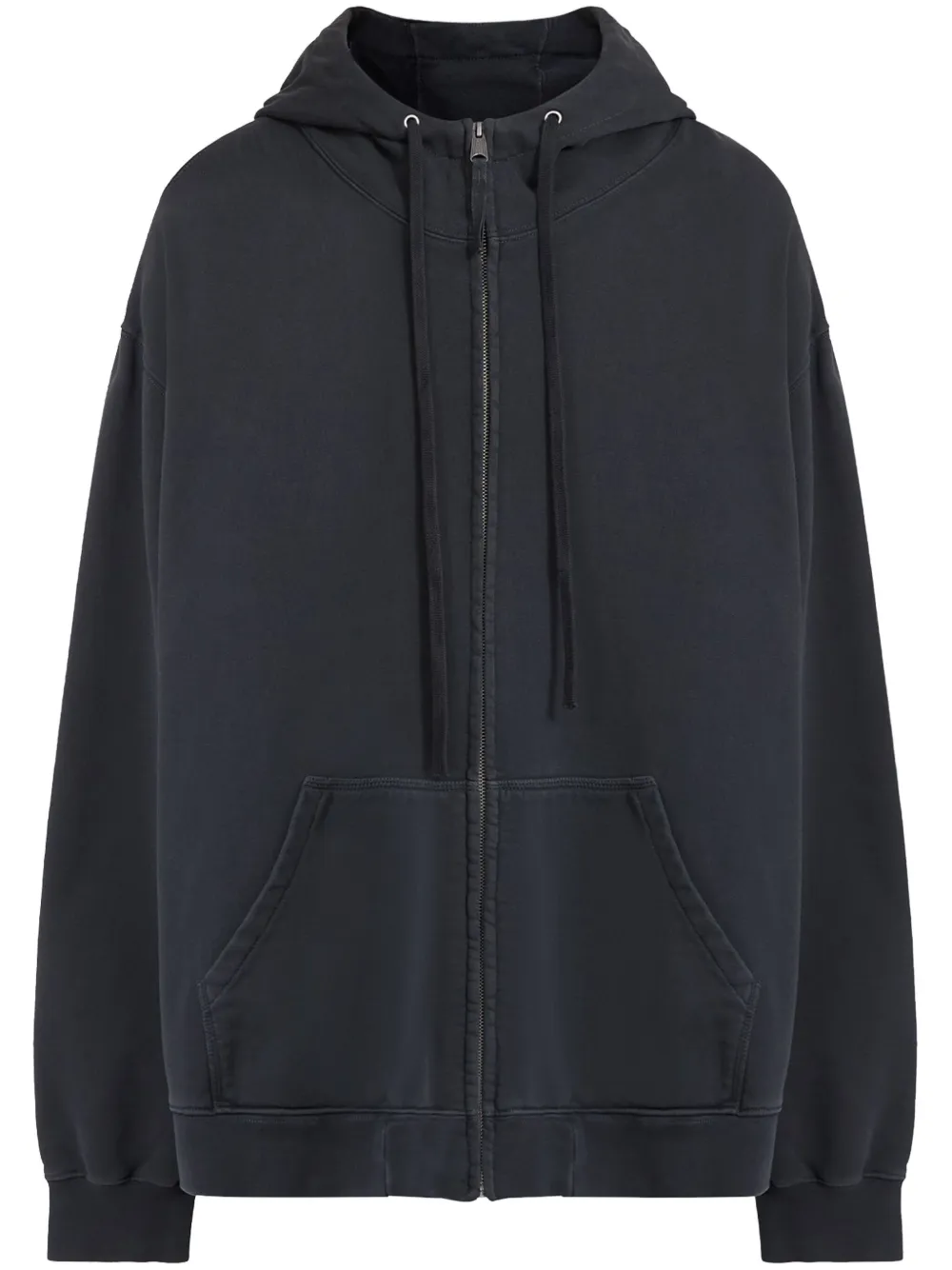 zipped drawstring hoodie