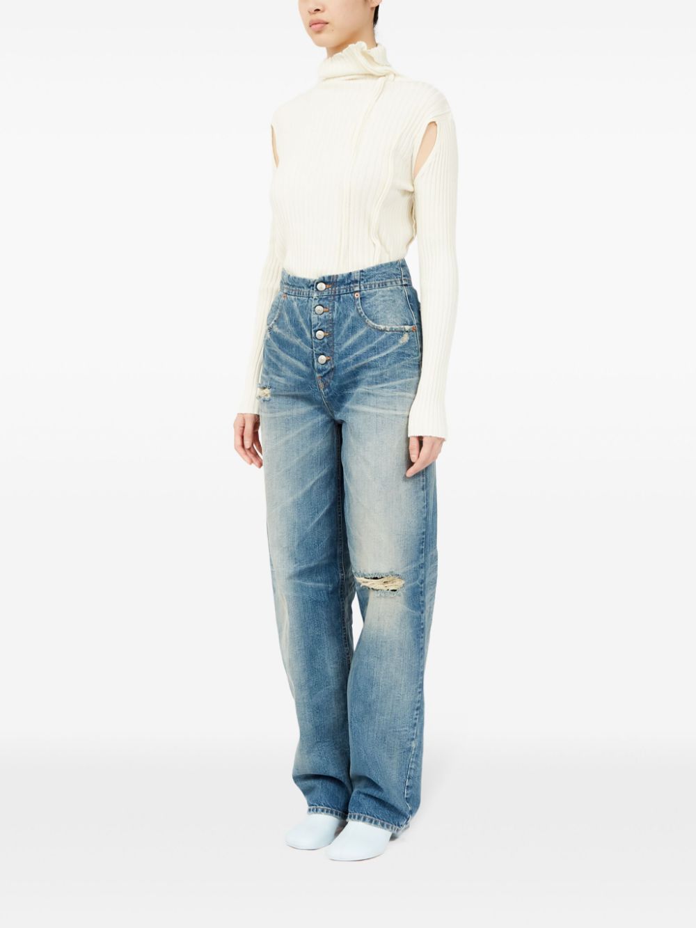 MM6 Maison Margiela distressed straight jeans Women