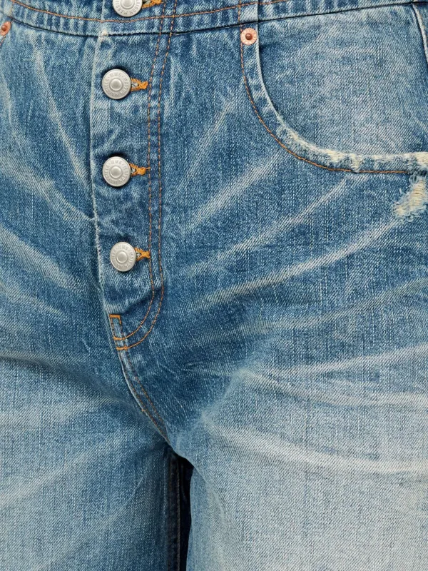 MM6 Maison Margiela ダメージ ストレートジーンズ | ブルー | FARFETCH JP