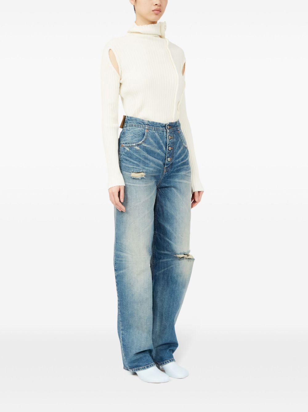 MM6 Maison Margiela distressed straight jeans Women