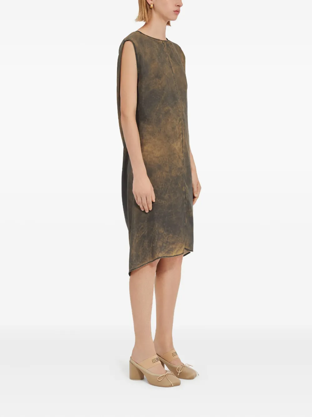 MM6 Maison Margiela Zijden jurk Bruin