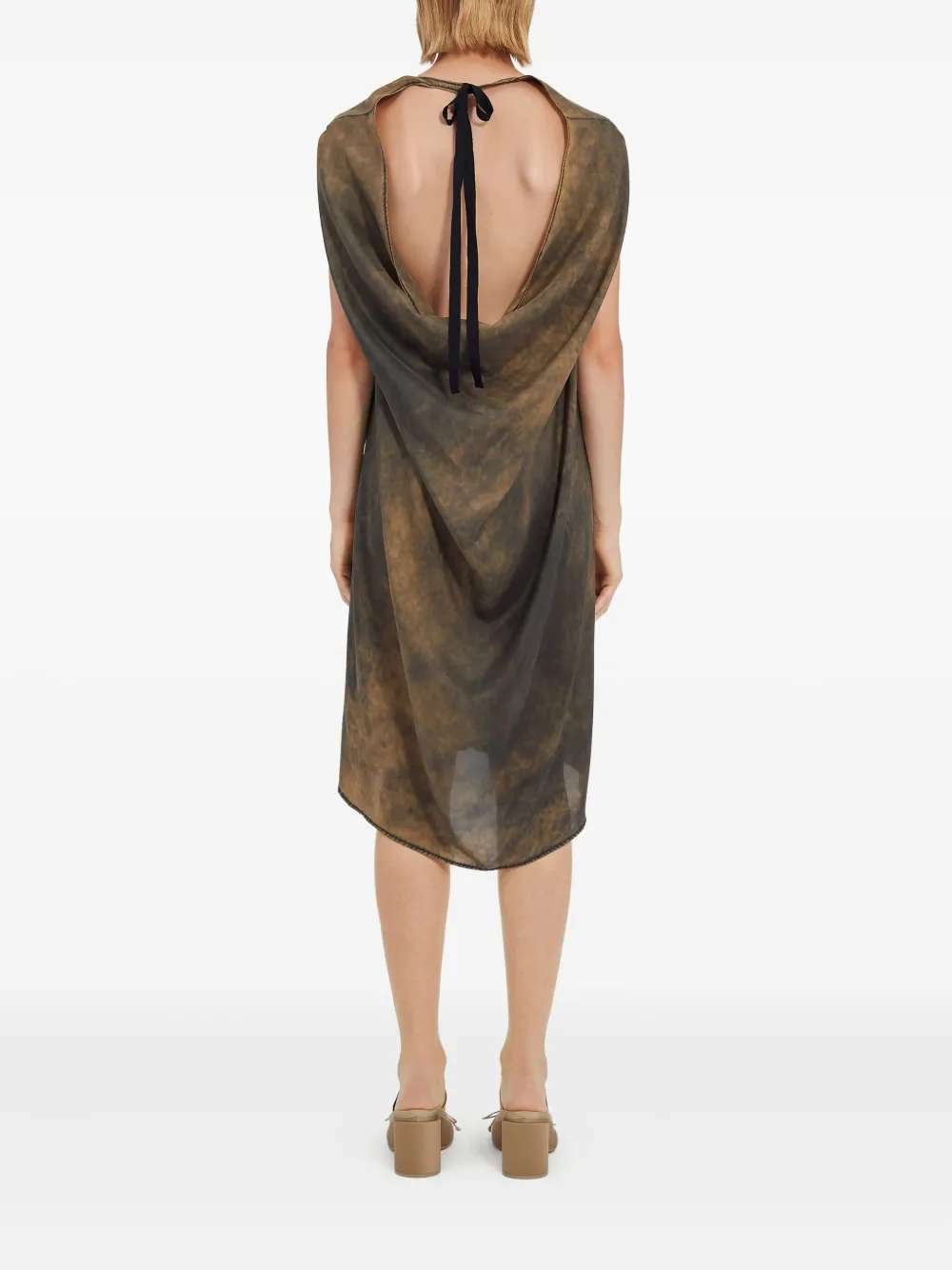 MM6 Maison Margiela Zijden jurk Bruin