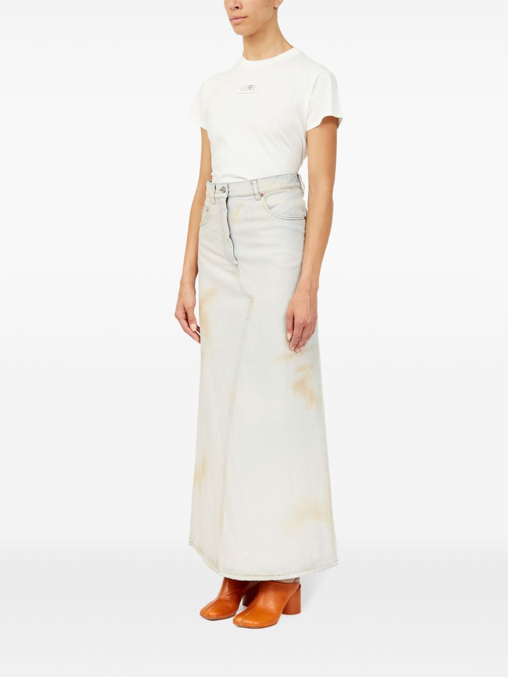 Affordable MM6 Maison Margiela logo-patch midi skirt Women