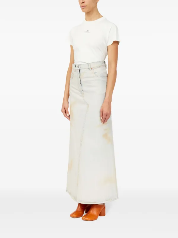 MM6 Maison Margiela ロゴパッチ スカート | ブルー | FARFETCH JP