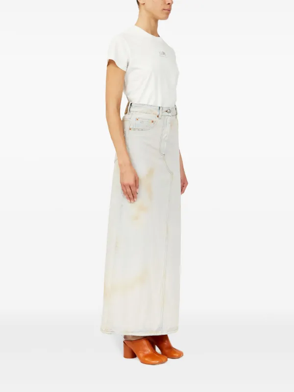 MM6 Maison Margiela ロゴパッチ スカート | ブルー | FARFETCH JP