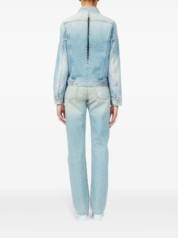 MM6 Maison Margiela カットアウトデニムジャケット ブルー MM6 Maison Margiela: ブルー カットアウト デニムジャケット