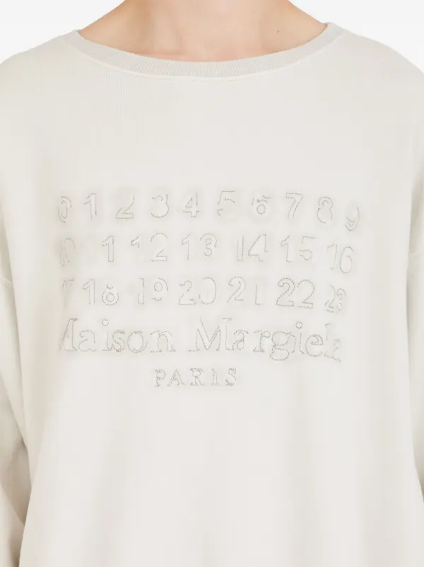 Maison Margiela Crew Neck Sweatshirt | White | FARFETCH