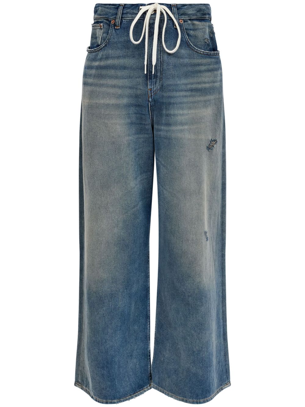 MM6 Maison Margiela Jeans met trekkoordtaille en wijde pijpen Blauw